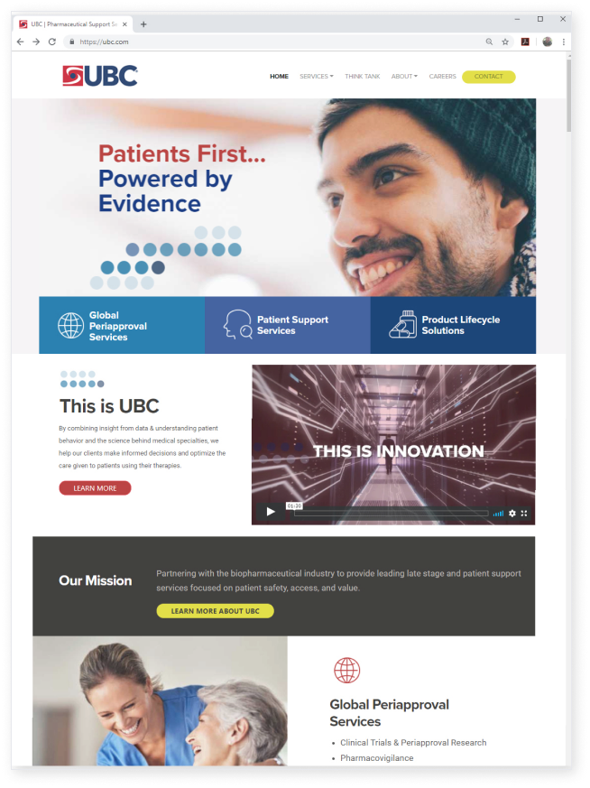 UBC website home page
